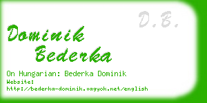 dominik bederka business card